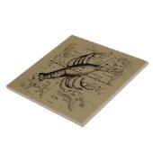 Krebskonstellation Hevelius 1690 Engaving Fliese (Seite)