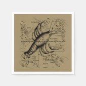 Krebskonstellation Hevelius 1690 Engaving Serviette (Vorderseite)