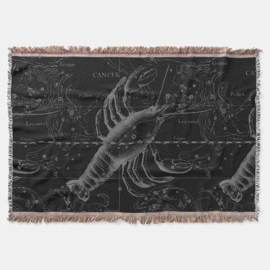 Krebskonstellation Karte Black Hevelius circa 1690 Decke (Vorderseite)