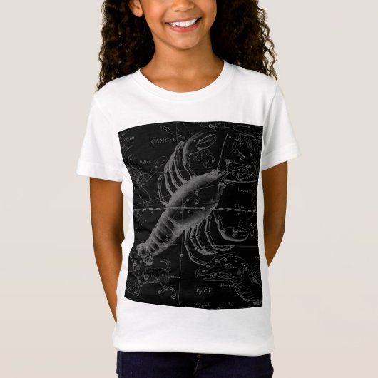 Krebskonstellation Karte Black Hevelius circa 1690 T-Shirt (Vorderseite)