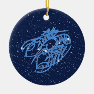 Krebskonstellation und Sternzeichen mit Sternen Ce Keramik Ornament