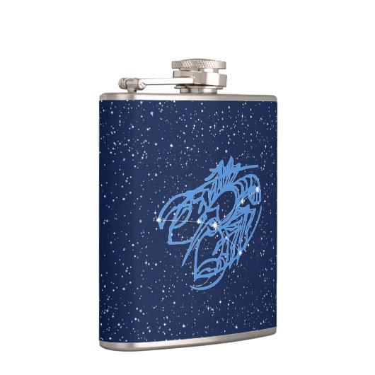 Krebskonstellation und Sternzeichen mit Sternen Flachmann (Rechts)