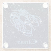 Krebskonstellation und Sternzeichen mit Sternen Glasuntersetzer (Rückseite)