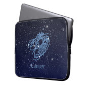 Krebskonstellation und Sternzeichen mit Sternen Laptopschutzhülle (Vorderseite Links)