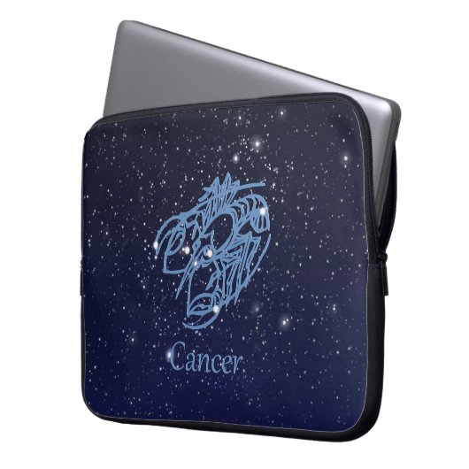 Krebskonstellation und Sternzeichen mit Sternen Laptopschutzhülle (Vorderseite Links)