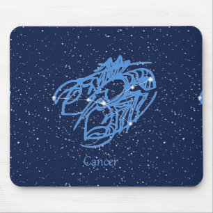 Krebskonstellation und Sternzeichen mit Sternen Mousepad