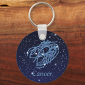 Krebskonstellation und Sternzeichen mit Sternen Schlüsselanhänger (Vorderseite)