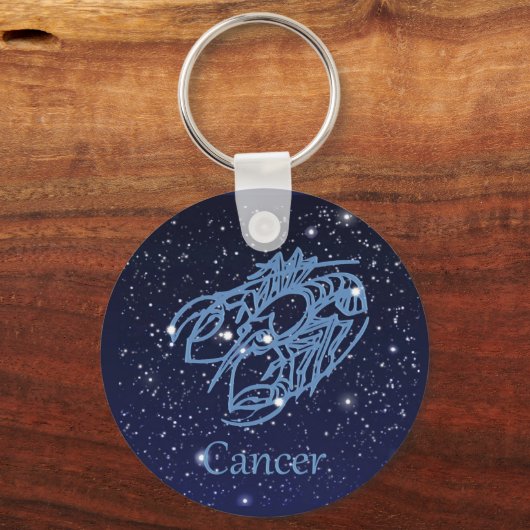 Krebskonstellation und Sternzeichen mit Sternen Schlüsselanhänger (Vorderseite)