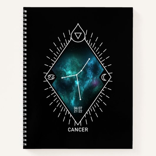Krebskonstellation und Zodiakalsymbol Notizblock (Vorderseite)