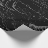 Krebskonstellation Vintage Gravur Geschenkpapier (Ecke)