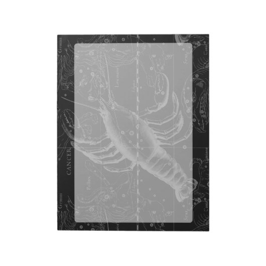 Krebskonstellation Vintage Gravur Notizblock (Rotiert)