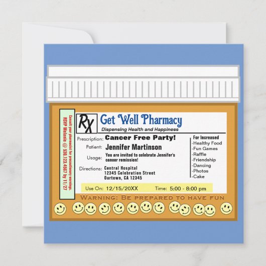 Krebskostenloser RX für Spaß Einladung (Vorderseite)