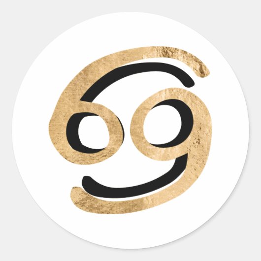 Krebskrabbe Astrologie Zodiaksymbol Gold Runder Aufkleber (Vorderseite)
