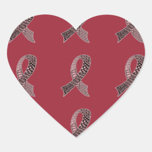 Krebskrankheit Sensibilisierungskreuz Auswahl beli Herz-Aufkleber