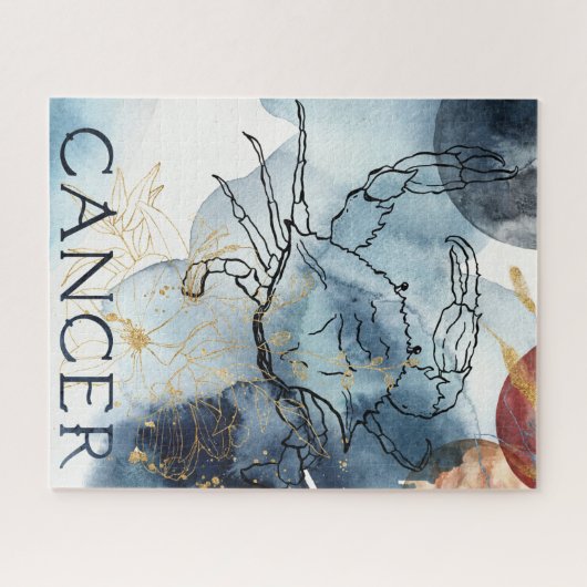 Krebskrebs blaue schwarze zodiakische Astrologie-P Puzzle (Horizontal)