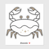 Krebskrebs schwarzes astrologisches Symbol Wasserz Aufkleber (Blatt)