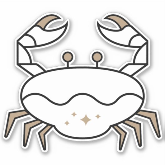 Krebskrebs schwarzes astrologisches Symbol Wasserz Aufkleber (Vorderseite)