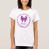 Krebskrebs Zodiac Sign Astrologie rosa Funkeln T-Shirt (Vorderseite)