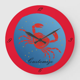 Krebskrebs Zodiac Thunder_Cove Große Wanduhr