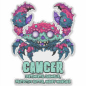 Krebskrebs Zombie Aufkleber (Vorderseite)