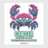 Krebskrebs Zombie Aufkleber (Blatt)