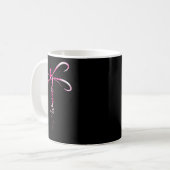 Krebskrieger Brustkrebs-Bewusstseinsdragonfly Kaffeetasse (Vorderseite Links)