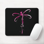 Krebskrieger Brustkrebs-Bewusstseinsdragonfly Mousepad (Mit Mouse)