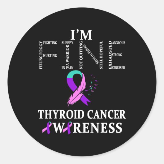 Krebskrieger I'm Fine Runder Aufkleber (Vorderseite)