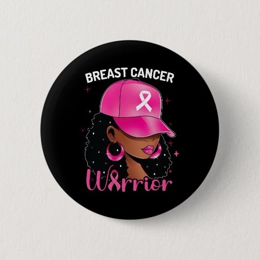 Krebskrieger Schwarze Frauen Brustkrebs Bewusstsei Button (Vorderseite)