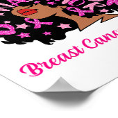 Krebskriegerin Königin Schwarze Frau rosa Ribbon O Poster (Ecke)