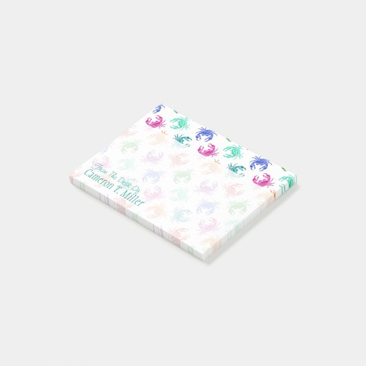 Krebsmuster| Name hinzufügen Post-it Klebezettel (angewinkelt)