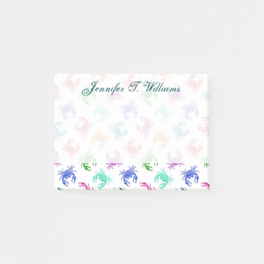 Krebsmuster| Name hinzufügen Post-it Klebezettel (Vorderseite)