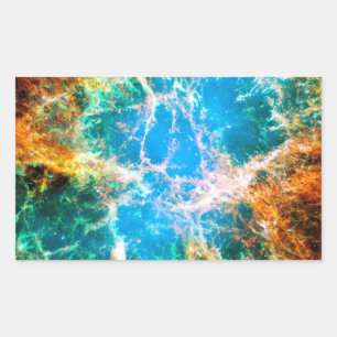Krebsnebel-Supernova-Überrest Hubble-Weltraumfoto Rechteckiger Aufkleber