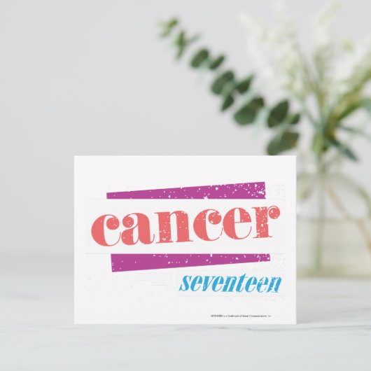 Krebsrosa Postkarte (Stehend Vorderseite)