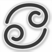 Krebsschwarzes astrologisches Symbol Wasserzeichen Aufkleber (Vorderseite)