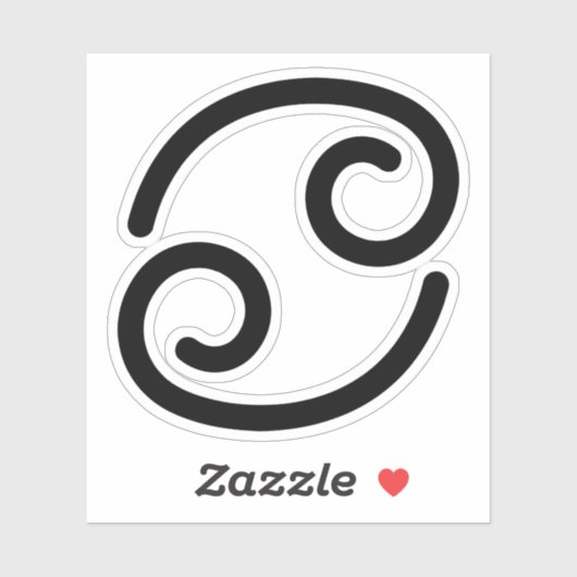 Krebsschwarzes astrologisches Symbol Wasserzeichen Aufkleber (Blatt)