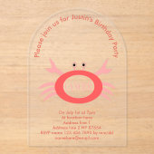 Krebsstern-Schildkröte Custom Birthday Party Acryleinladungen (Vorderseite)