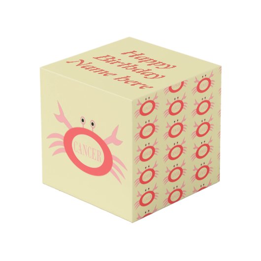 Krebssternensignatur Krebs Custom Foto Cube Würfel (Vorderseite Schrägansicht)