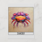 Krebsstift farbenfrohe Doodle Kunst Postkarte (Vorderseite)
