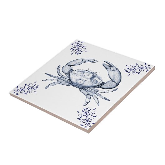 Krebstier-Keramiken ~ Steinkrabbe Fliese (Seite)