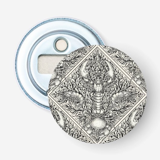 Krebstiere in schwarz und naturweiß flaschenöffner (Vorderseite)