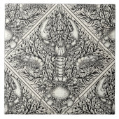 Krebstiere in schwarz und naturweiß fliese (Vorderseite)