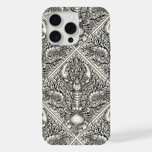 Krebstiere in schwarz und naturweiß iPhone hülle (Rückseite)