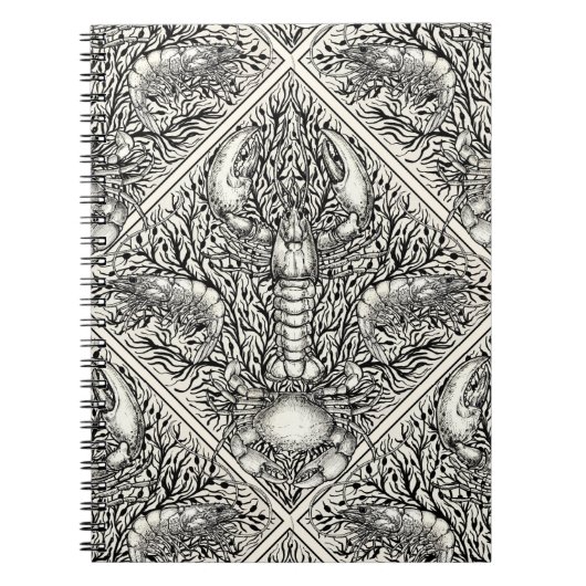 Krebstiere in schwarz und naturweiß notizblock (Vorderseite)