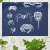 Krebstische Vintage Krebse Geschirrtuch (Gefaltet)