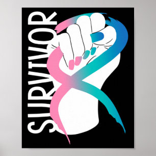 Krebsüberleben Schilddrüsenkrebs Monat Poster