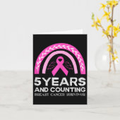 Krebsüberleben T-Shirt 5 Jahre Krebs frei rosa Reg Karte (Gelbe Blume)