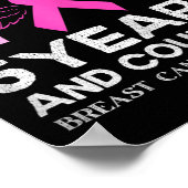 Krebsüberleben T-Shirt 5 Jahre Krebs frei rosa Reg Poster (Ecke)