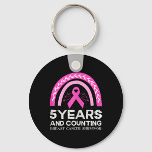 Krebsüberleben T-Shirt 5 Jahre Krebs frei rosa Reg Schlüsselanhänger