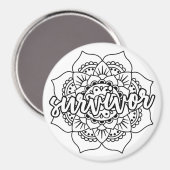 Krebsüberlebende Mandala Magnet (Vorderseite/Rückseite)